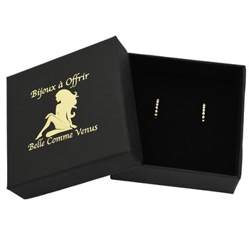 Boucles d'oreilles Créoles suite de boules rondes Plaqué or 750 3 microns