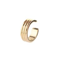 Clip d'oreille earcuff fil 3 rangs Plaqué OR 750 3 microns