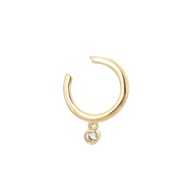 Clip d'oreille earcuff oxyde de zirconium pendant Plaqué OR 750 3 microns