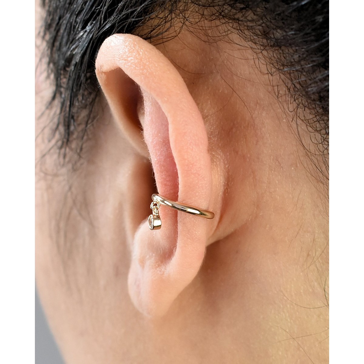 Clip d'oreille earcuff oxyde de zirconium pendant Plaqué OR 750 3 microns - vue 2
