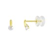 Boucles d'Oreilles Or Jaune Serties de Zirconiums - Femme - vue V1