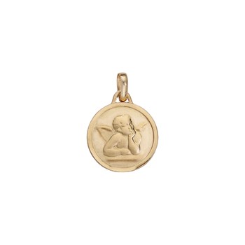 Médaille ronde avec Ange - Plaqué or