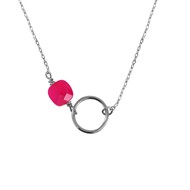Collier argent 925 onyx rose FIDJI
