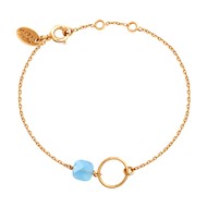 Bracelet doré à l'or fin calcedoine bleue ocean FIDJI