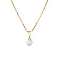 Pendentif Or Jaune 'IDYLLE' Diamants 0,06 carat + chaîne vermeil offerte