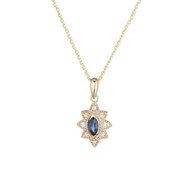 Pendentif Or Jaune Diamant et Saphir