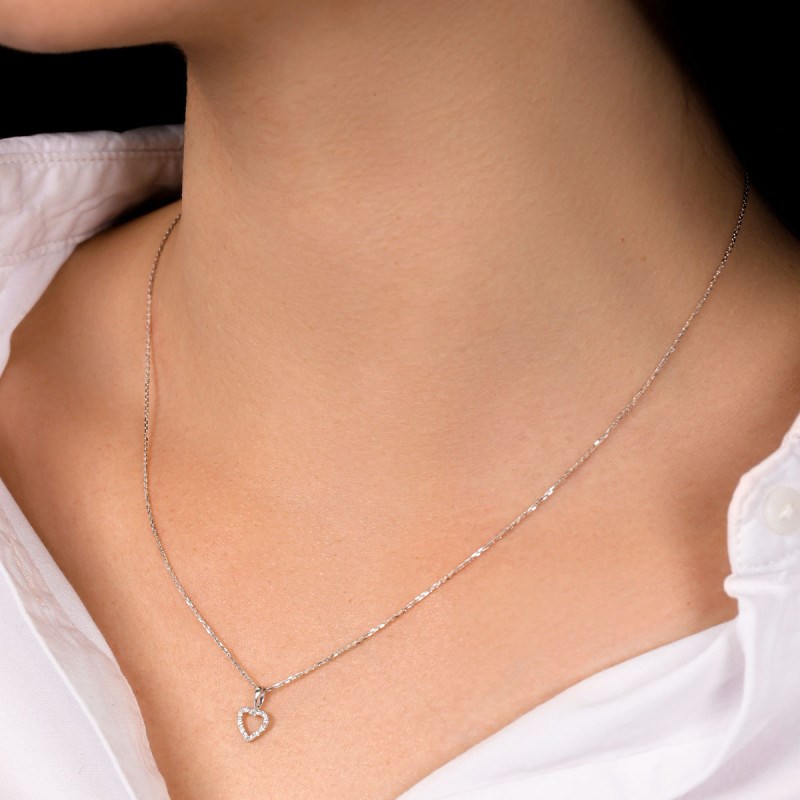 Pendentif 'Mon Amoureux' Or blanc et Diamant - vue 2