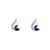 Boucles d'oreilles 'Norah' Or blanc et Saphir - vue V1