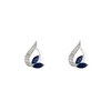 Boucles d'oreilles Or Blanc Diamant et Saphir - vue V1