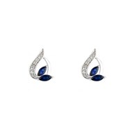 Boucles d'oreilles 'Norah' Or blanc et Saphir