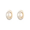 Boucles d'oreilles Or Jaune Diamant et Perle - vue V1