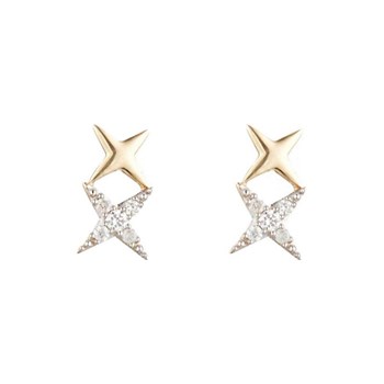 Boucles d'oreilles Or Jaune et Diamant