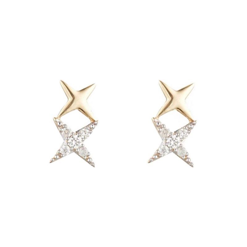 Boucles d'oreilles Or Jaune et Diamant