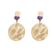 Boucles d'oreilles Or Jaune et Améthyste