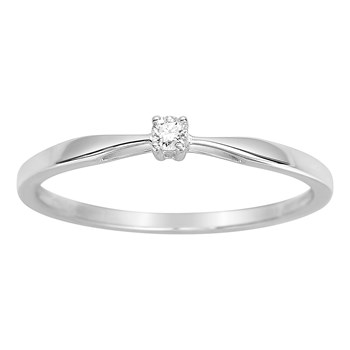 Solitaire Diamant 0.04CT - Or blanc 18 carats