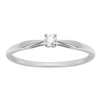 Solitaire Diamant 0.08CT - Or blanc 18 carats