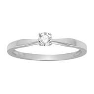 Solitaire Diamant 0.14CT - Or blanc 18 carats