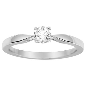 Solitaire Diamant 0.30CT - Or blanc 18 carats