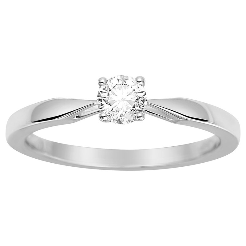 Solitaire Diamant 0.30CT - Or blanc 18 carats