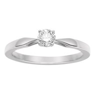 Solitaire Diamant 0.35CT - Or blanc 18 carats