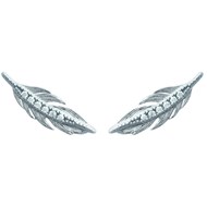 Boucles ear-cuffs Brillaxis argent feuilles