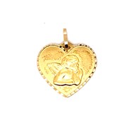 Médaille coeur Ange en or 9 carats