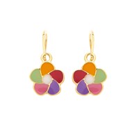 Boucles d'oreilles brisures fleur multicolore or