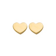 Boucles d'oreilles Coeur plat or jaune 18 carats