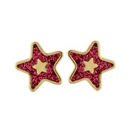 Boucles d'oreilles étoile pailletée rose fuschia or