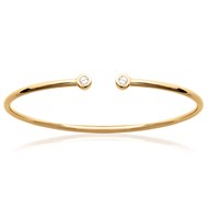 Bracelet jonc ouvert Brillaxis plaqué or avec oxydes
56 mm