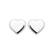 Boucles d'oreilles Brillaxis coeur argent rhodié