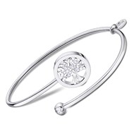 Bracelet jonc Lotus acier arbre de vie empierré