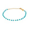Bracelet Brillaxis doré perles bleu turquoise - vue V1