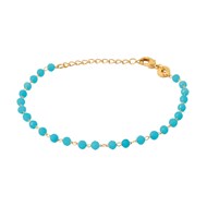 Bracelet Brillaxis doré perles bleu turquoise