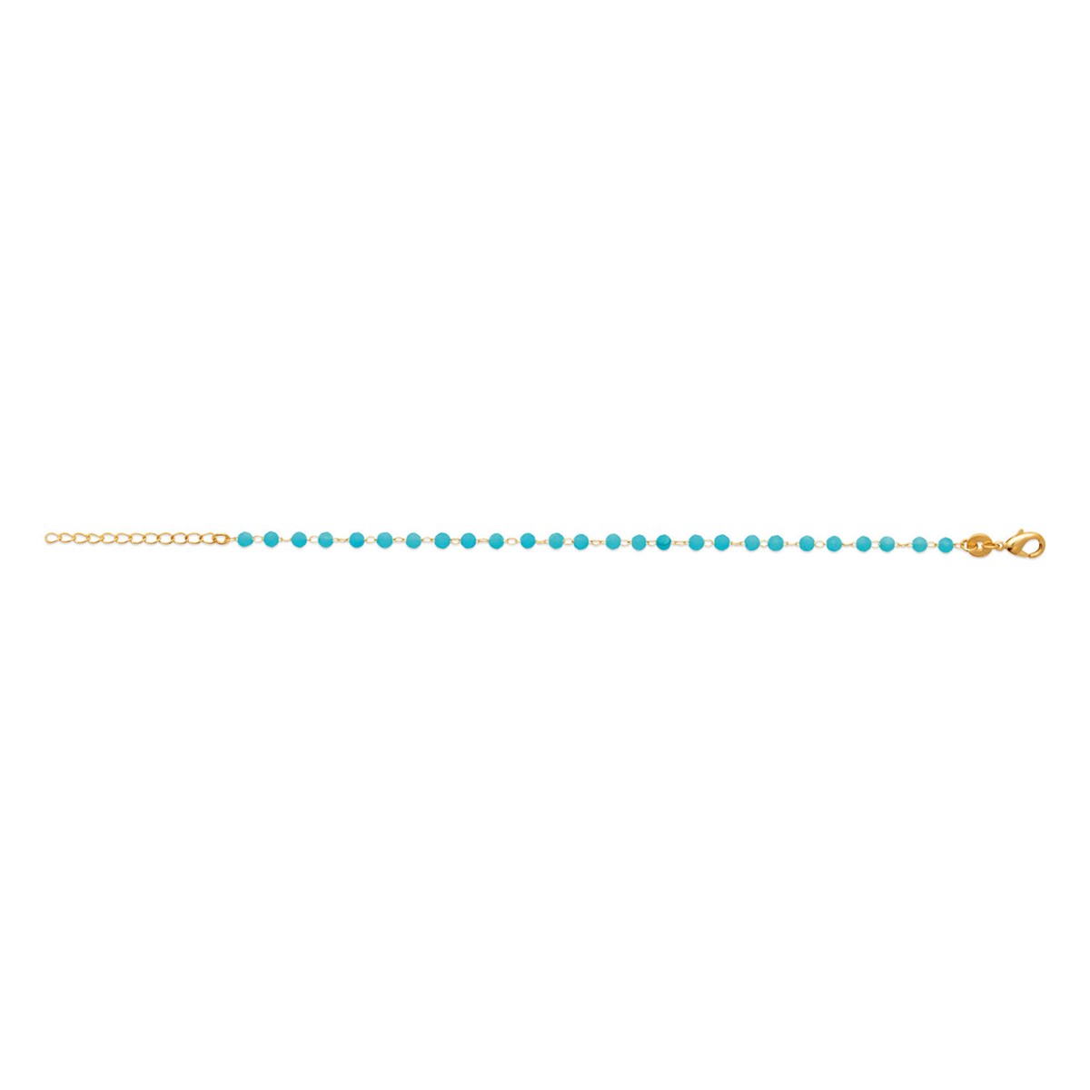 Bracelet Brillaxis doré perles bleu turquoise - vue 3