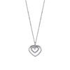 Collier Lotus acier double coeur empierré - vue V1