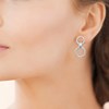 Boucles d'oreilles Brillaxis argent huit - vue V2