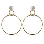 Boucles d'oreilles or perles de culture motif cercle
