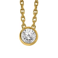 Collier Brillaxis diamant serti clos 0.10ct or jaune