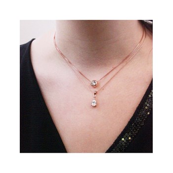 Pendentif Moon - Or Rosé et Cristal