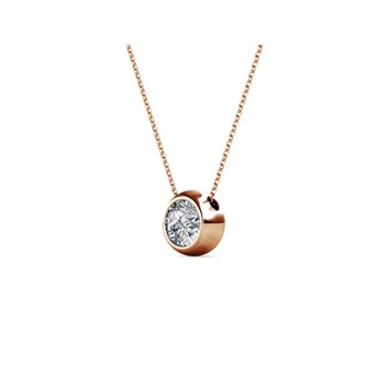 Pendentif Moon - Or Rosé et Cristal