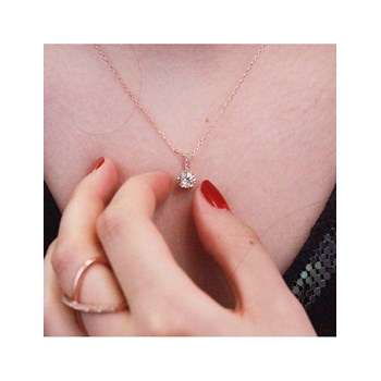 Kristine pendant - Rose gold and crystal