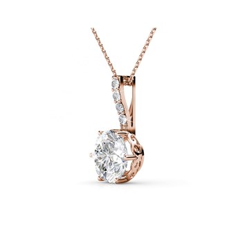 Kristine pendant - Rose gold and crystal