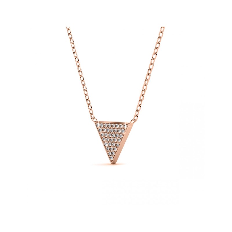 Collier Veron  - Or Rosé et Cristal - vue 4