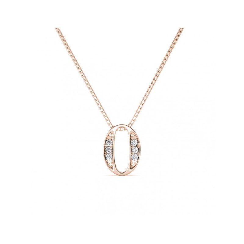 Pendentif Number 0 - Or Rosé et Cristal
