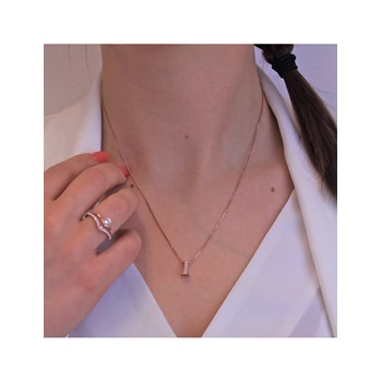 Pendentif Number 1 - Or Rosé et Cristal