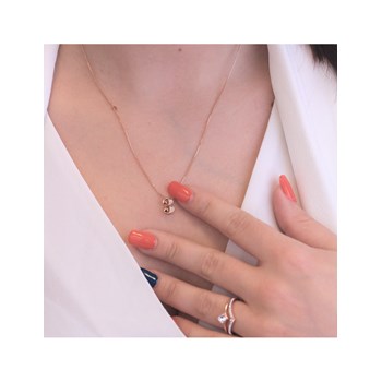 Pendentif Number 3 - Or Rosé et Cristal