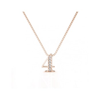 Pendentif Number 4 - Or Rosé et Cristal