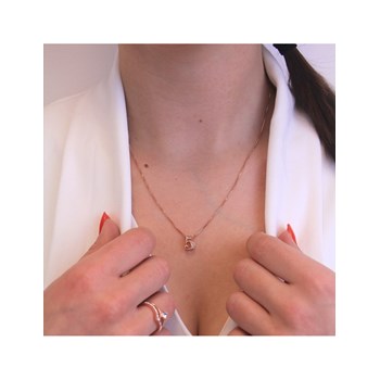 Pendentif Number 5 - Or Rosé et Cristal