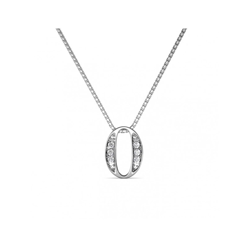 Pendentif Number 0 - Argenté et Cristal